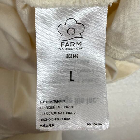 Farm Rio Peixe Printed Cotton-Jersey Jumpsuit Off White Size Large - Picture 7 of 7